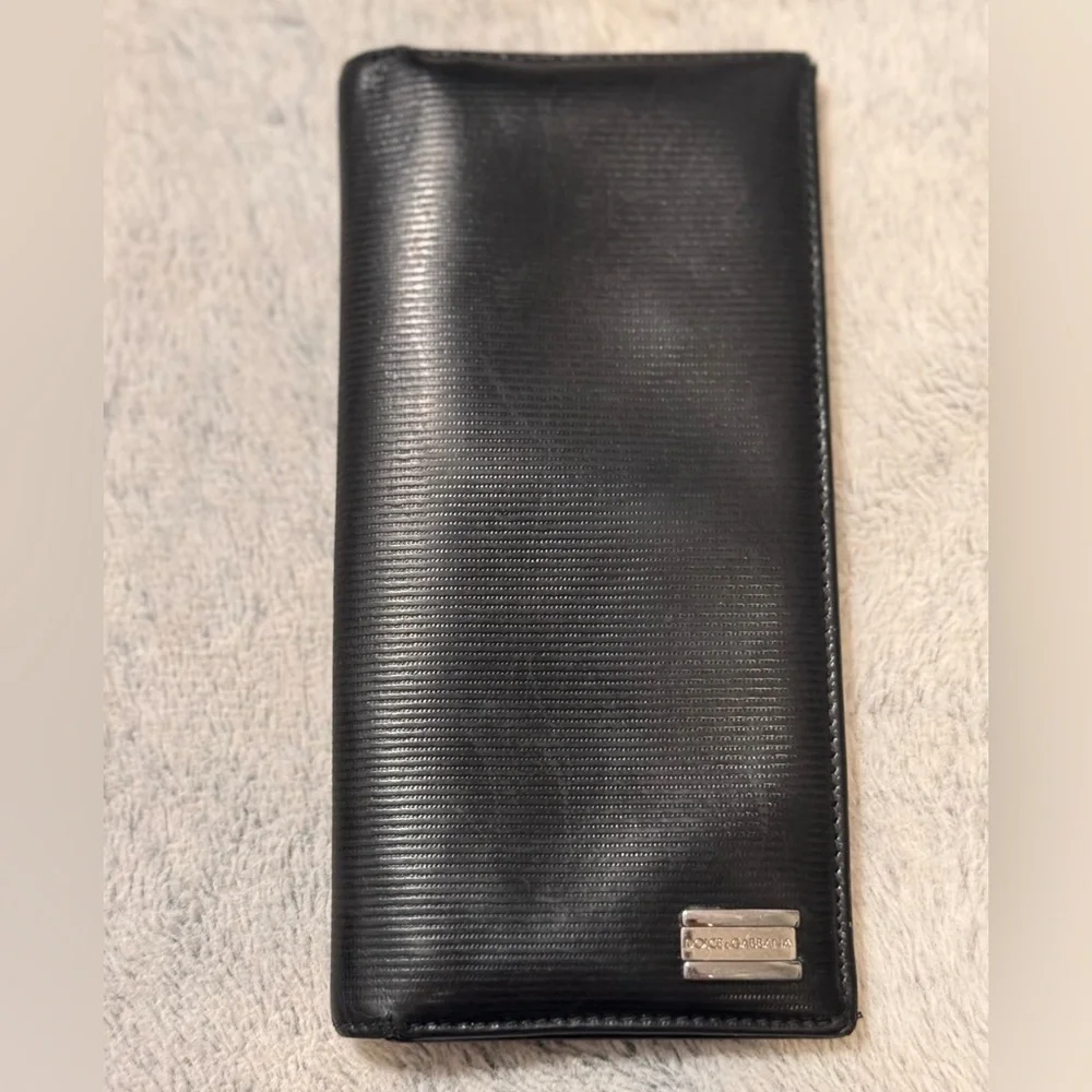 Dolce & Gabbana Black Textured Leather Card Holder